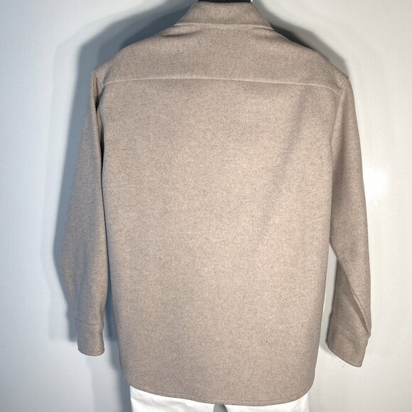 H&M SZ M Light Mocha Relaxed Fit Utility Jacket / Shacket Preppy Ranch Wardrobe - Picture 7 of 11